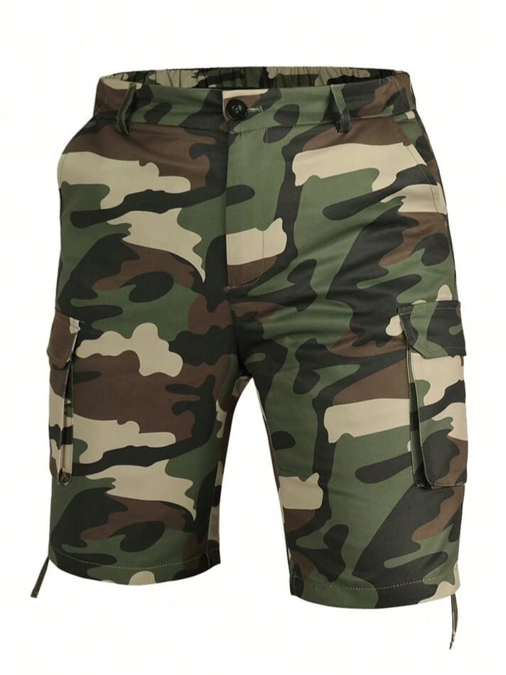 WILDMEN Camouflage Drawstring Cargo shorts